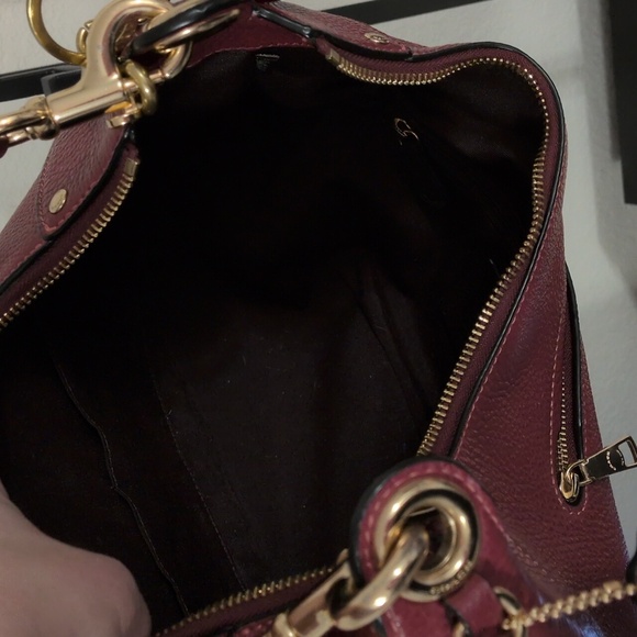 Coach Mara Hobo Shoulder Bag And Wallet Set In Cherry Pebble Leather W/ Dustbag - Picture 11 of 16